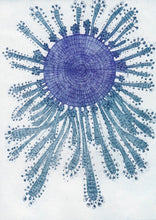 Load image into Gallery viewer, Renee Robbins Original Works on Paper &quot;Blue Button&quot; at salonlb.

