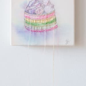 Original Embroidery with Watercolor by Lauren Brescia 